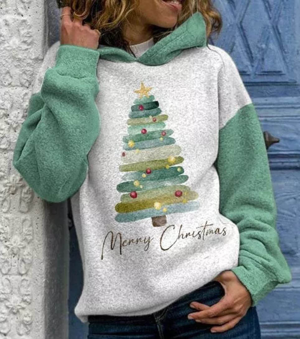 Kerst Hoodie | Losjes | Knus | Kerst Trui | Dameskleding-Boetiek Moda
