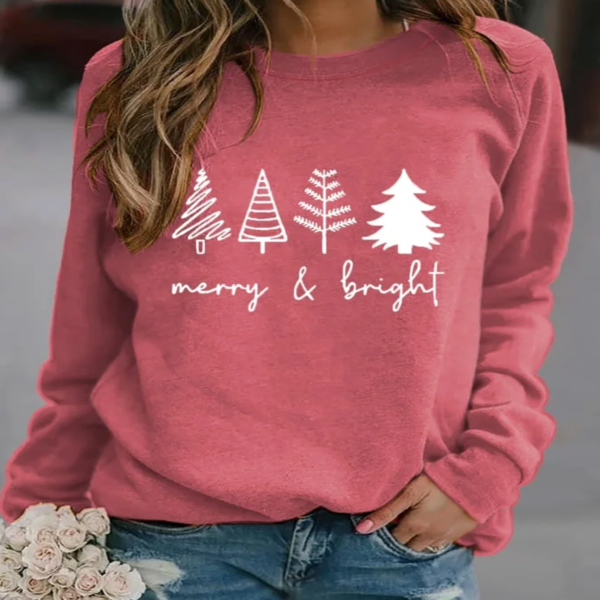 Kerst Sweatshirt - Knus - Ronde Hals - Kerst Truien - Dames Winterkleding-Boetiek Moda