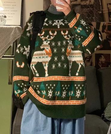 Kerst Trui | Gebreid | Oversized | Rendier Trui | Winterkleding voor dames-Boetiek Moda