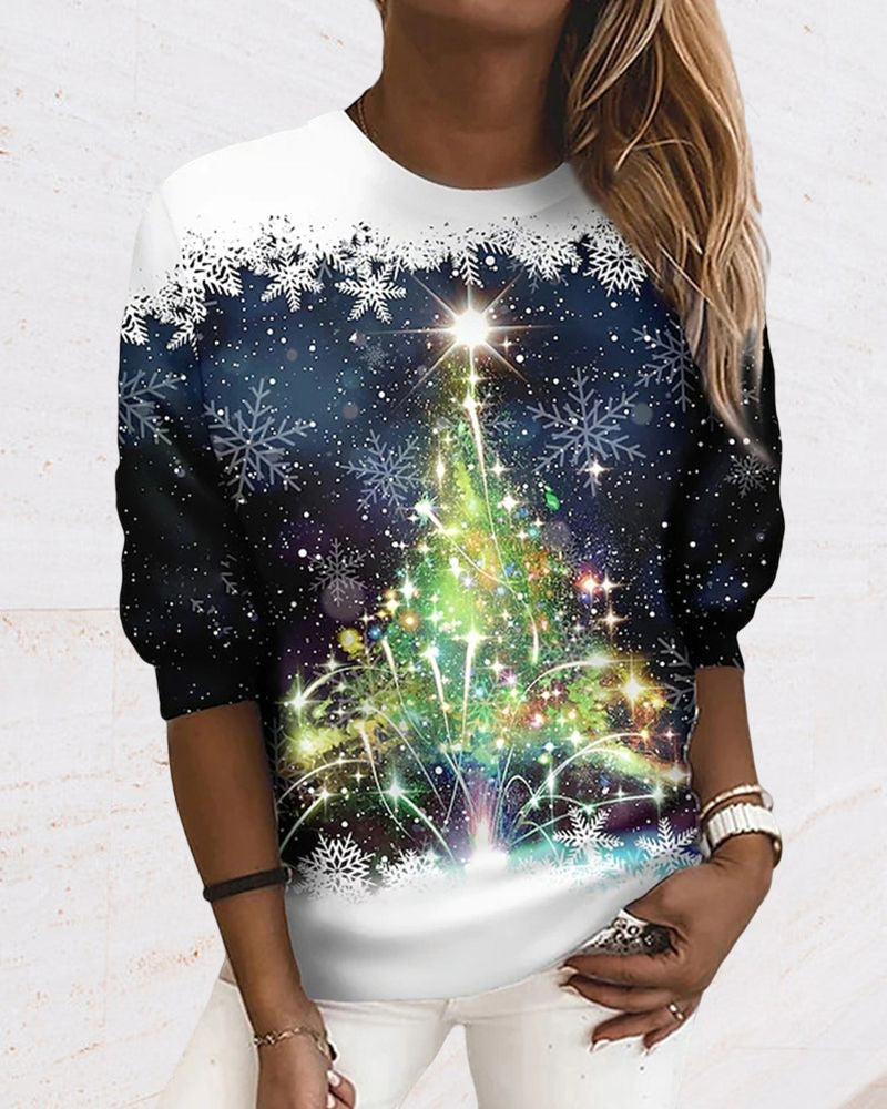 Kerst Trui - Losjes model - Ronde Hals - Kerst Sweatshirt - Dameskleding-Boetiek Moda