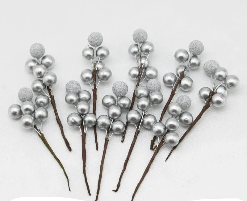 Kerstbessen plukken - Kunstmatig - Glitter - Kerstbloemstukken - Kerstdecoratie-Boetiek Moda