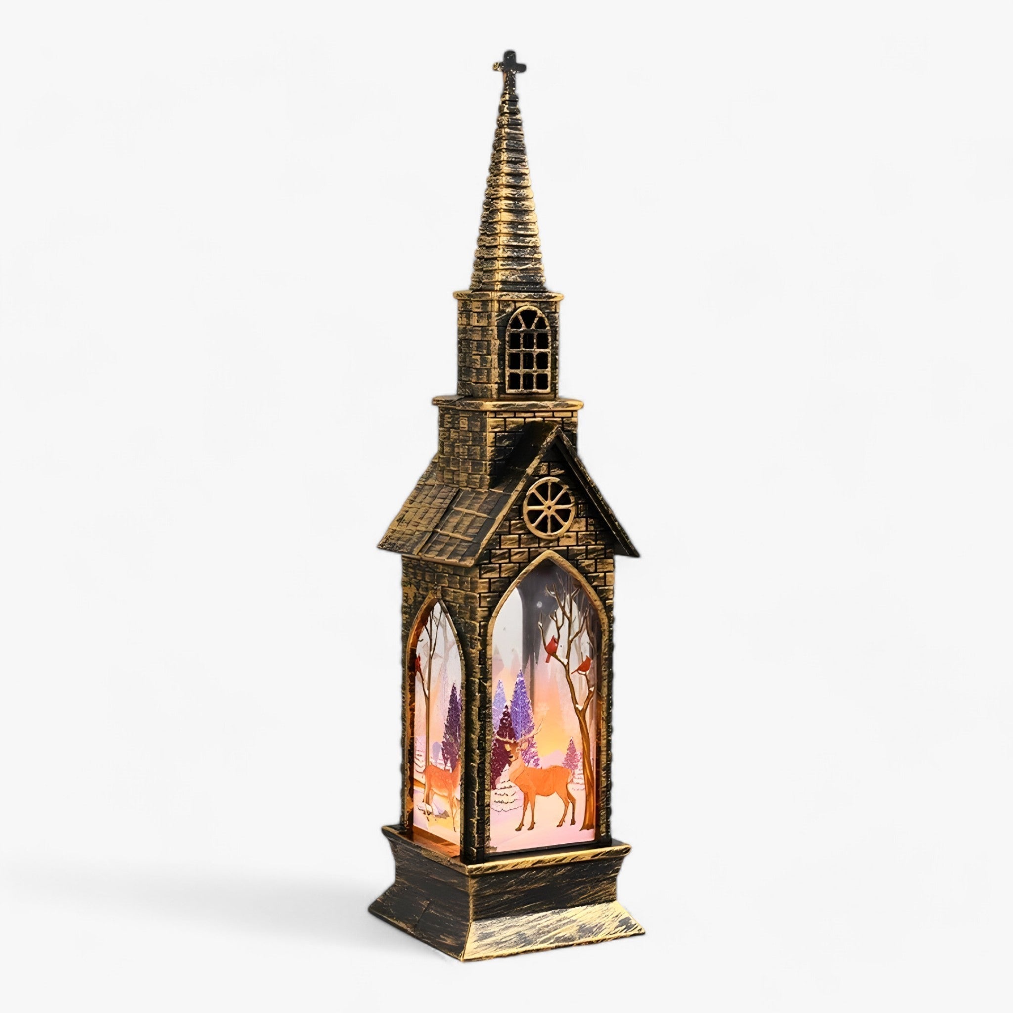 Kerstlantaarn - Decoratie - Lichtgevend - LED lantaarn - Feestelijke lantaarn-Boetiek Moda