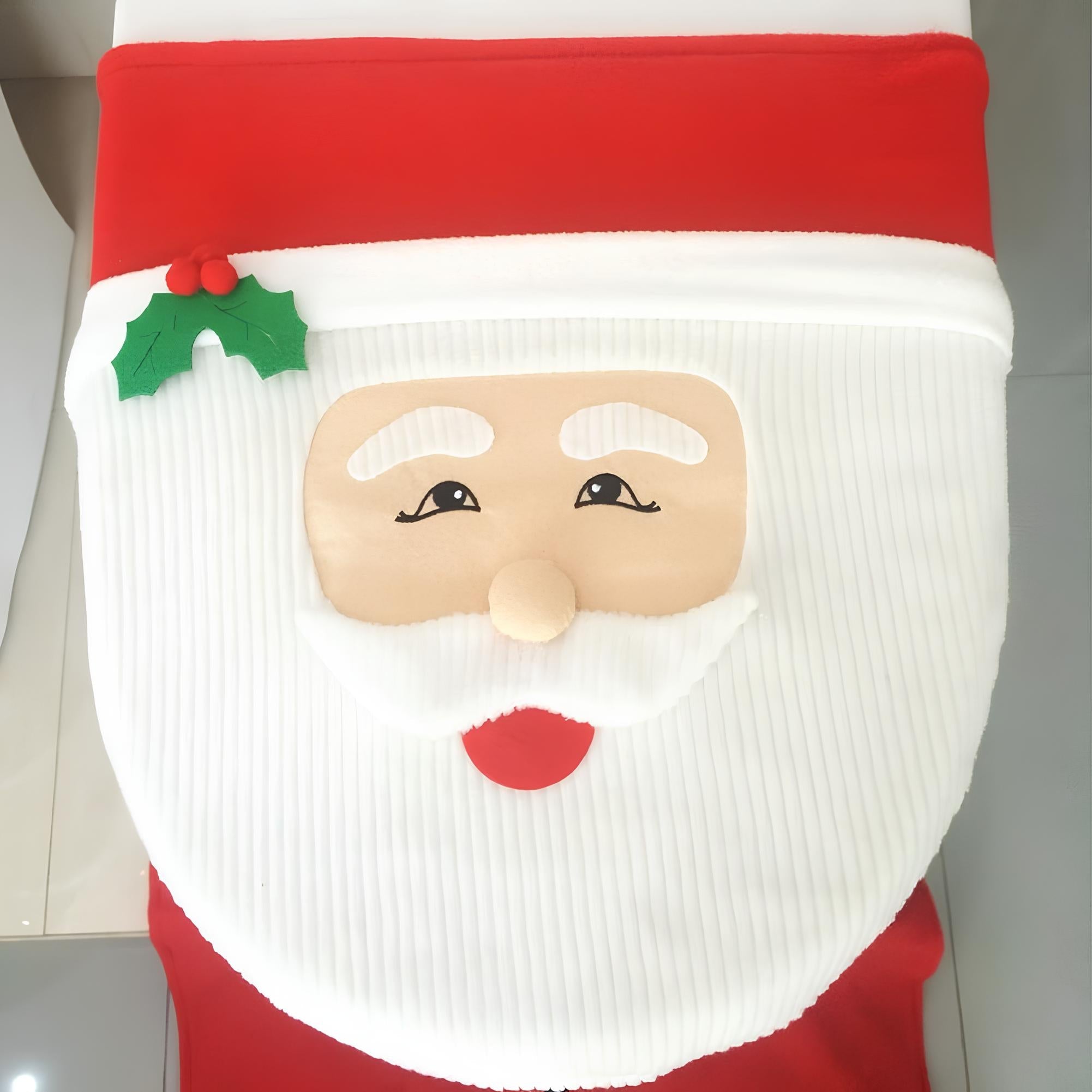 Kerstmis Toiletzittingdeksel - Kerstman - Toiletmat - Kerstbadsets - Kerstmis badkamerdecoratie-Boetiek Moda