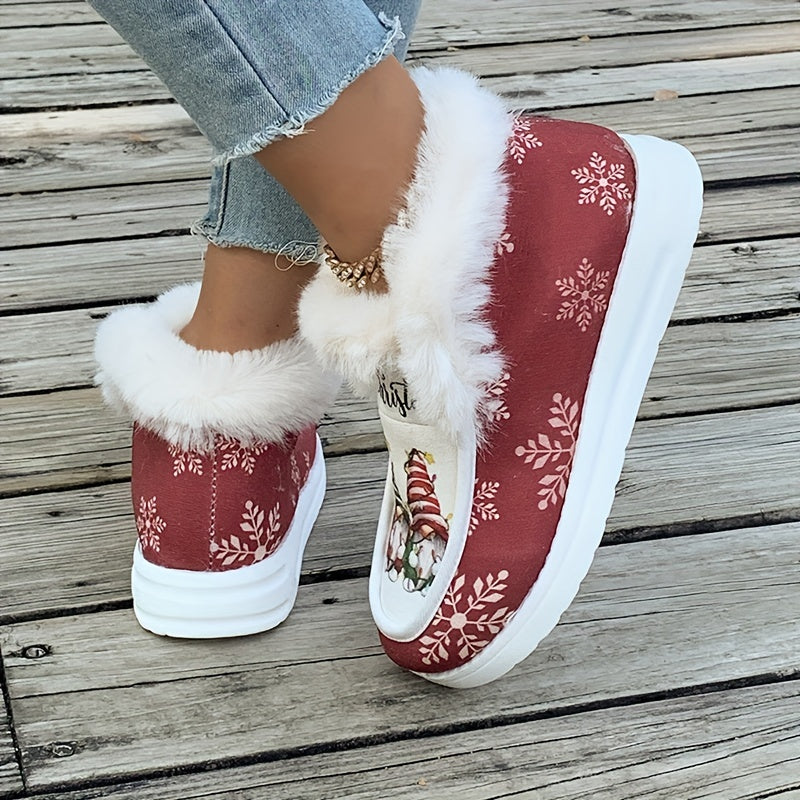 Kerstschoenen - Dames instapschoenen met bontvoering voor de winter-Boetiek Moda