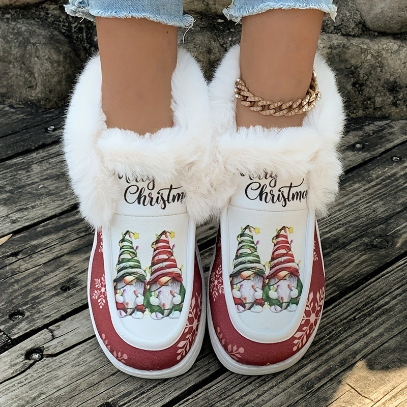 Kerstschoenen - Dames instapschoenen met bontvoering voor de winter-Boetiek Moda