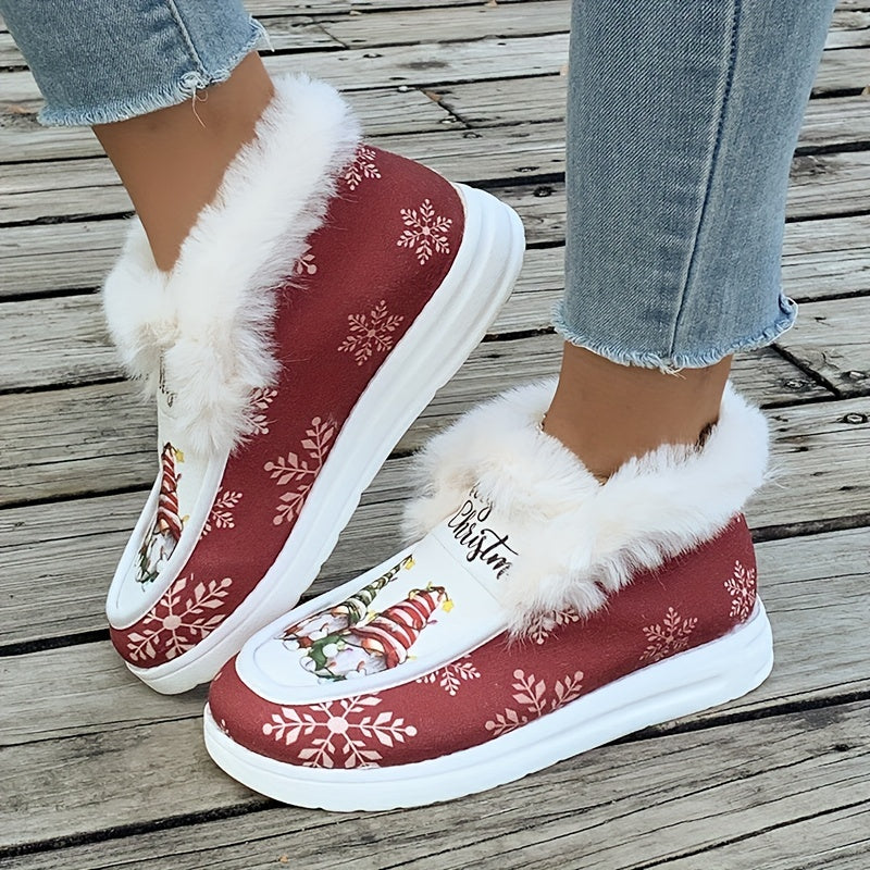 Kerstschoenen - Dames instapschoenen met bontvoering voor de winter-Boetiek Moda