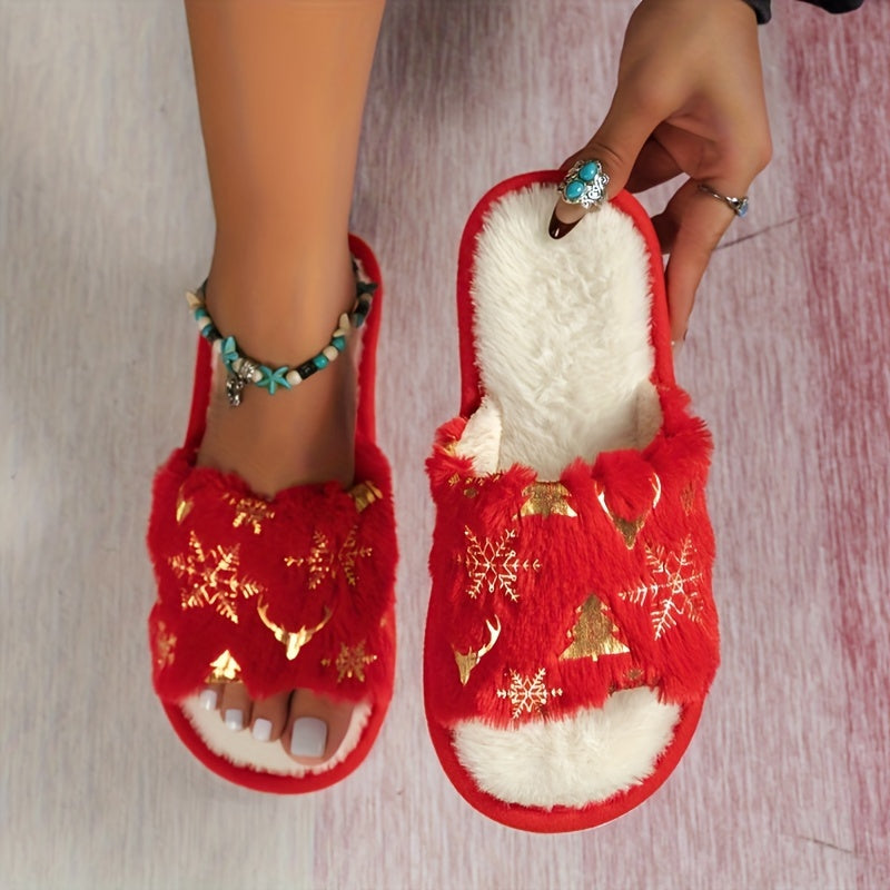 Kerstslippers | Warm | Binnen | Winterslippers | Huisschoenen voor dames-Boetiek Moda