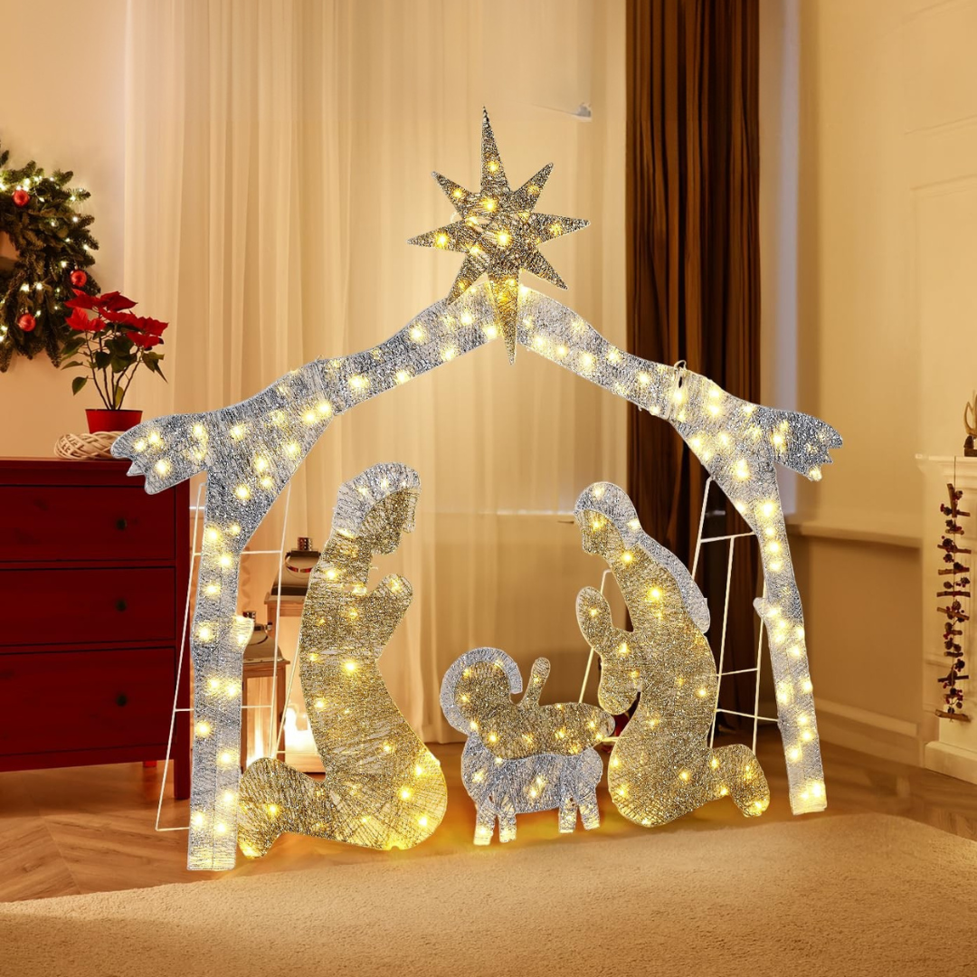 Kerststal - Buiten - Heilige Familie - Kerststal - Kerstversiering-Boetiek Moda