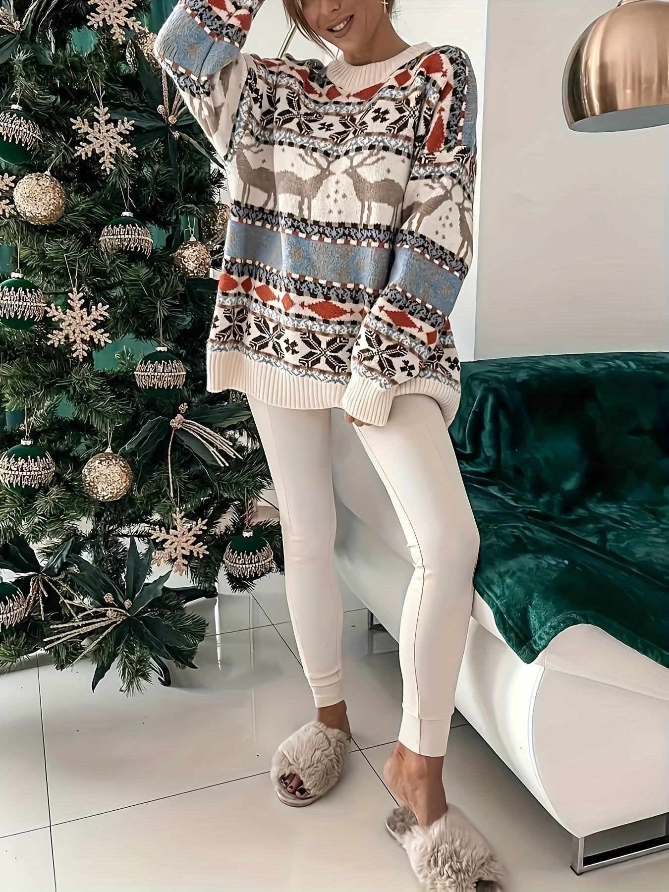 Kersttrui - Oversized - Winter - Gebreide trui - Kersttrui voor dames-Boetiek Moda