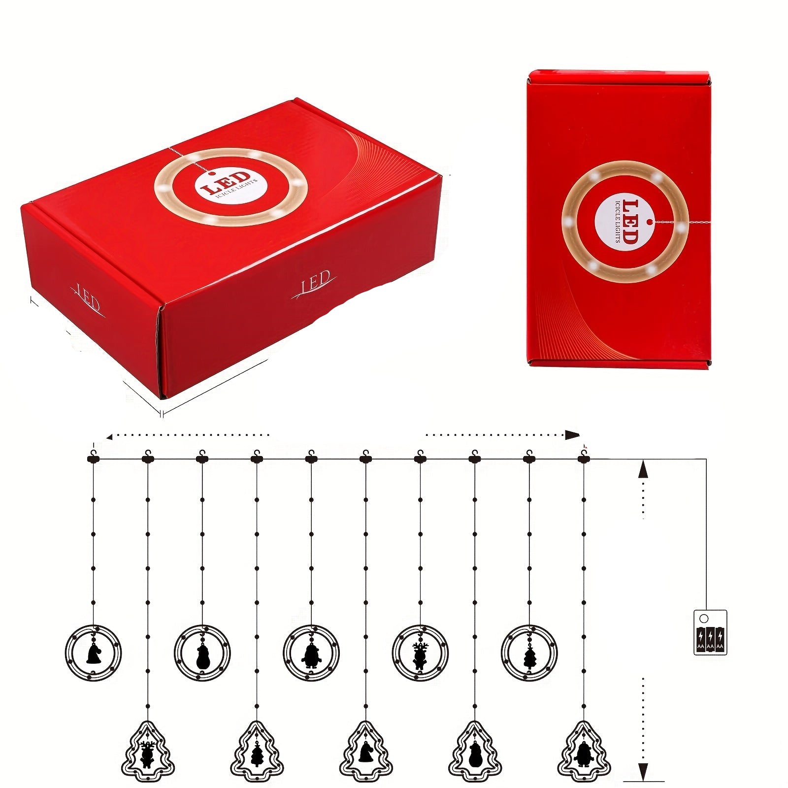 Kerstverlichting voor ramen | Hangend | Cirkelvormig | Kerstversiering voor ramen | Kerstverlichting-Boetiek Moda