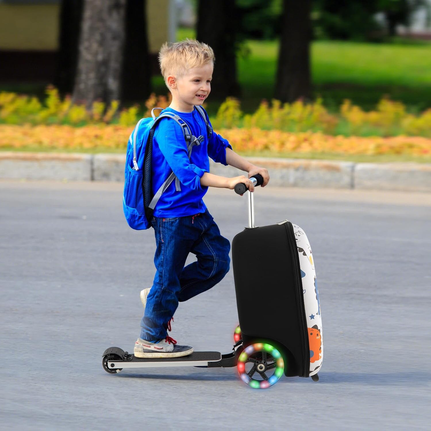 Kinderstepkoffer - Opvouwbaar - Microstep - Ride On-koffer - Kinderkoffer-Boetiek Moda