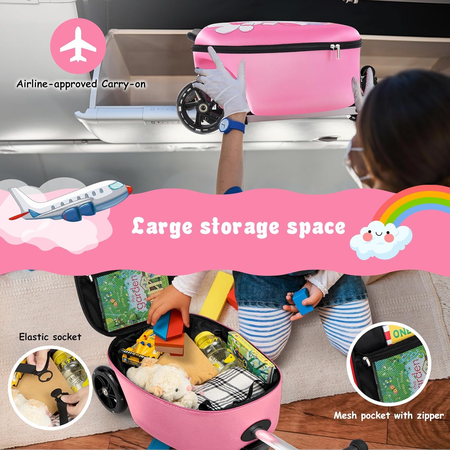 Kinderstepkoffer - Opvouwbaar - Microstep - Ride On-koffer - Kinderkoffer-Boetiek Moda