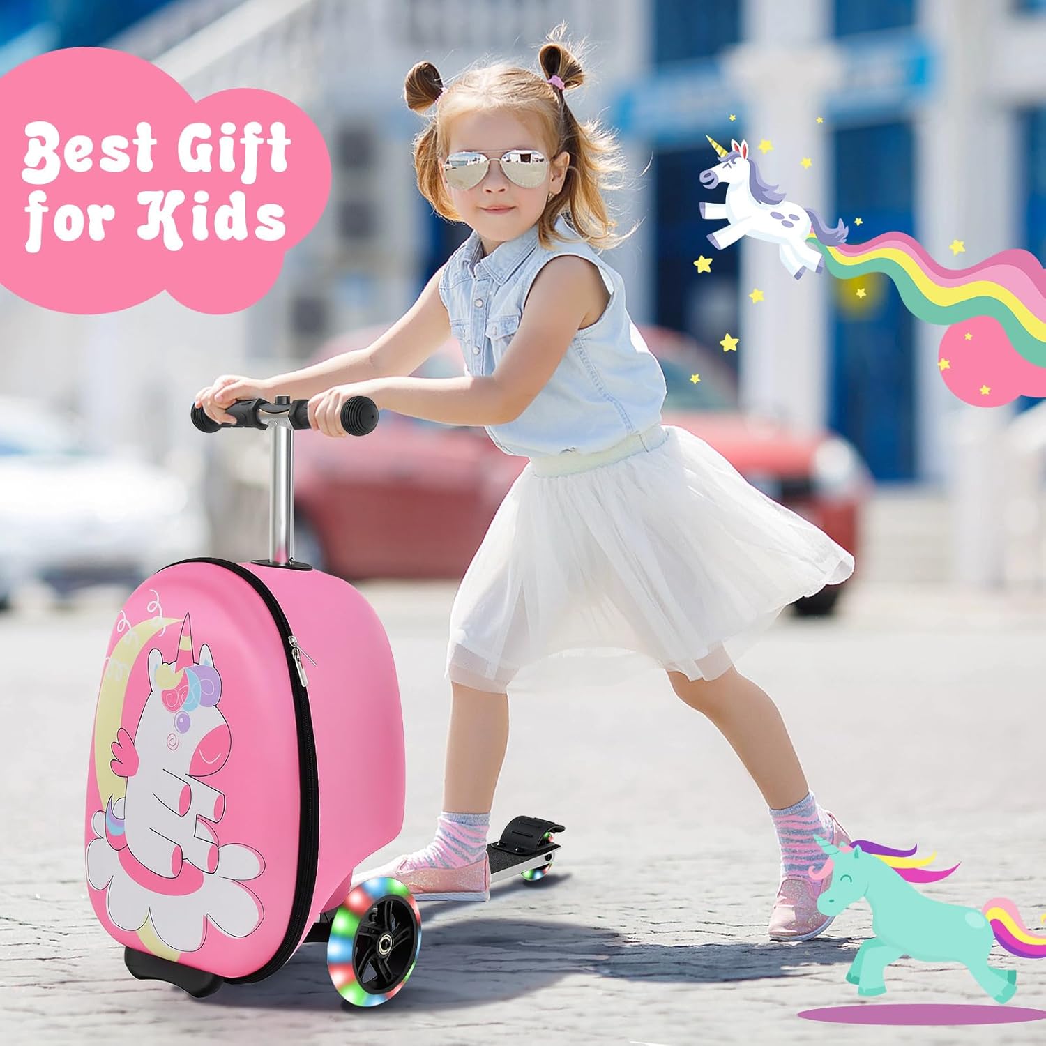 Kinderstepkoffer - Opvouwbaar - Microstep - Ride On-koffer - Kinderkoffer-Boetiek Moda