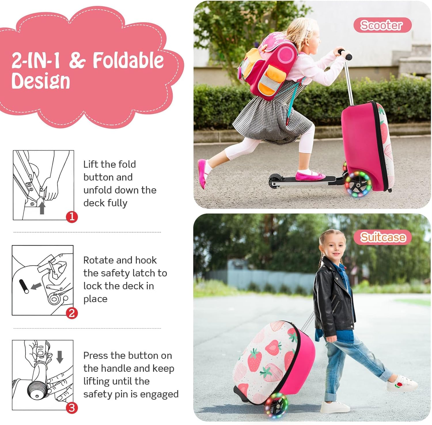 Kinderstepkoffer - Opvouwbaar - Microstep - Ride On-koffer - Kinderkoffer-Boetiek Moda