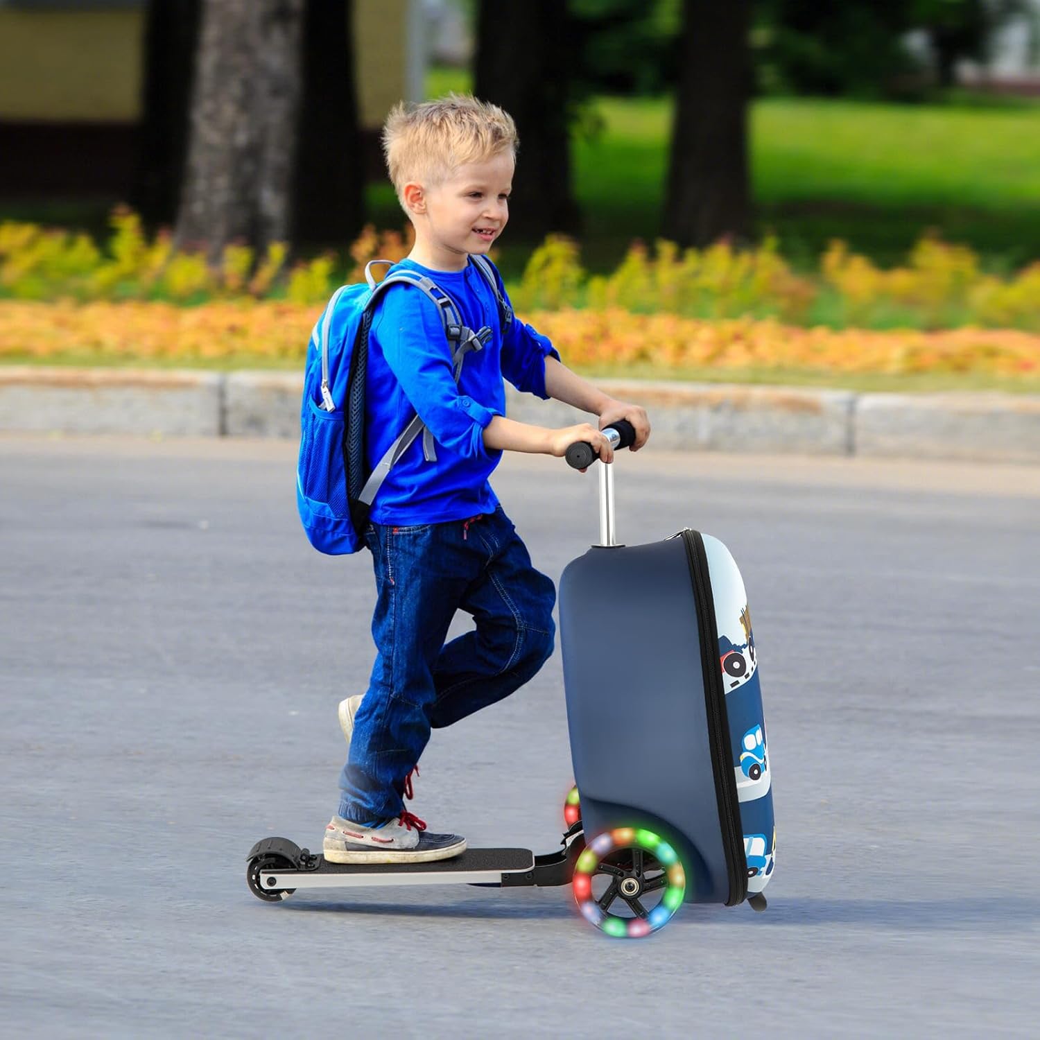 Kinderstepkoffer - Opvouwbaar - Microstep - Ride On-koffer - Kinderkoffer-Boetiek Moda