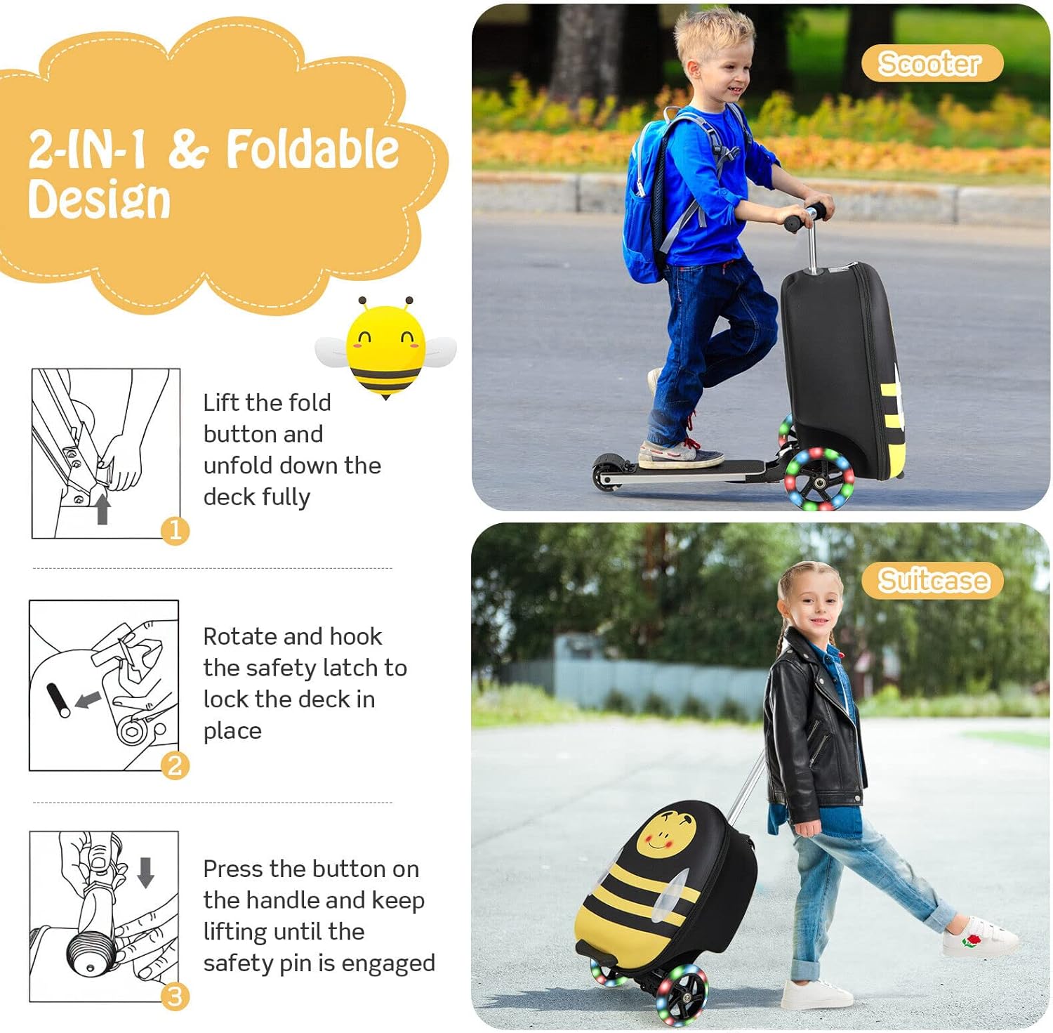 Kinderstepkoffer - Opvouwbaar - Microstep - Ride On-koffer - Kinderkoffer-Boetiek Moda