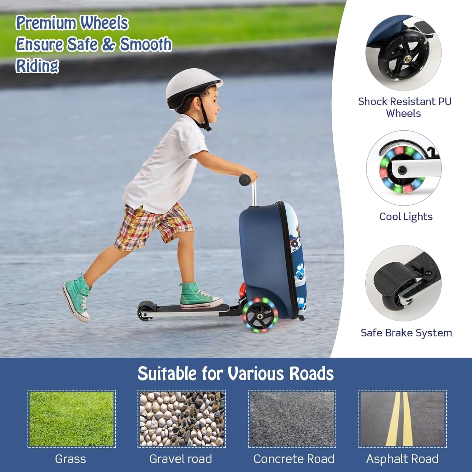 Kinderstepkoffer - Opvouwbaar - Microstep - Ride On-koffer - Kinderkoffer-Boetiek Moda