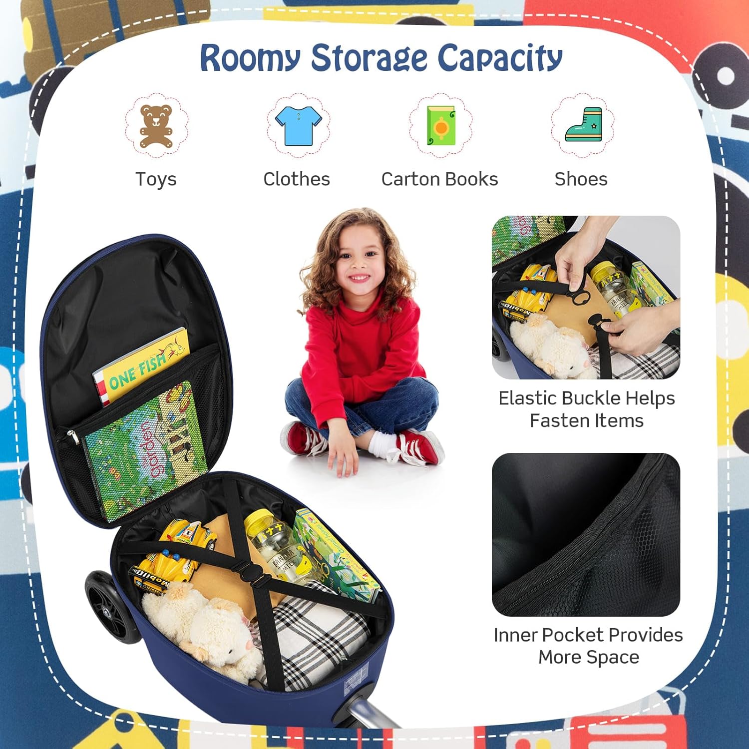 Kinderstepkoffer - Opvouwbaar - Microstep - Ride On-koffer - Kinderkoffer-Boetiek Moda