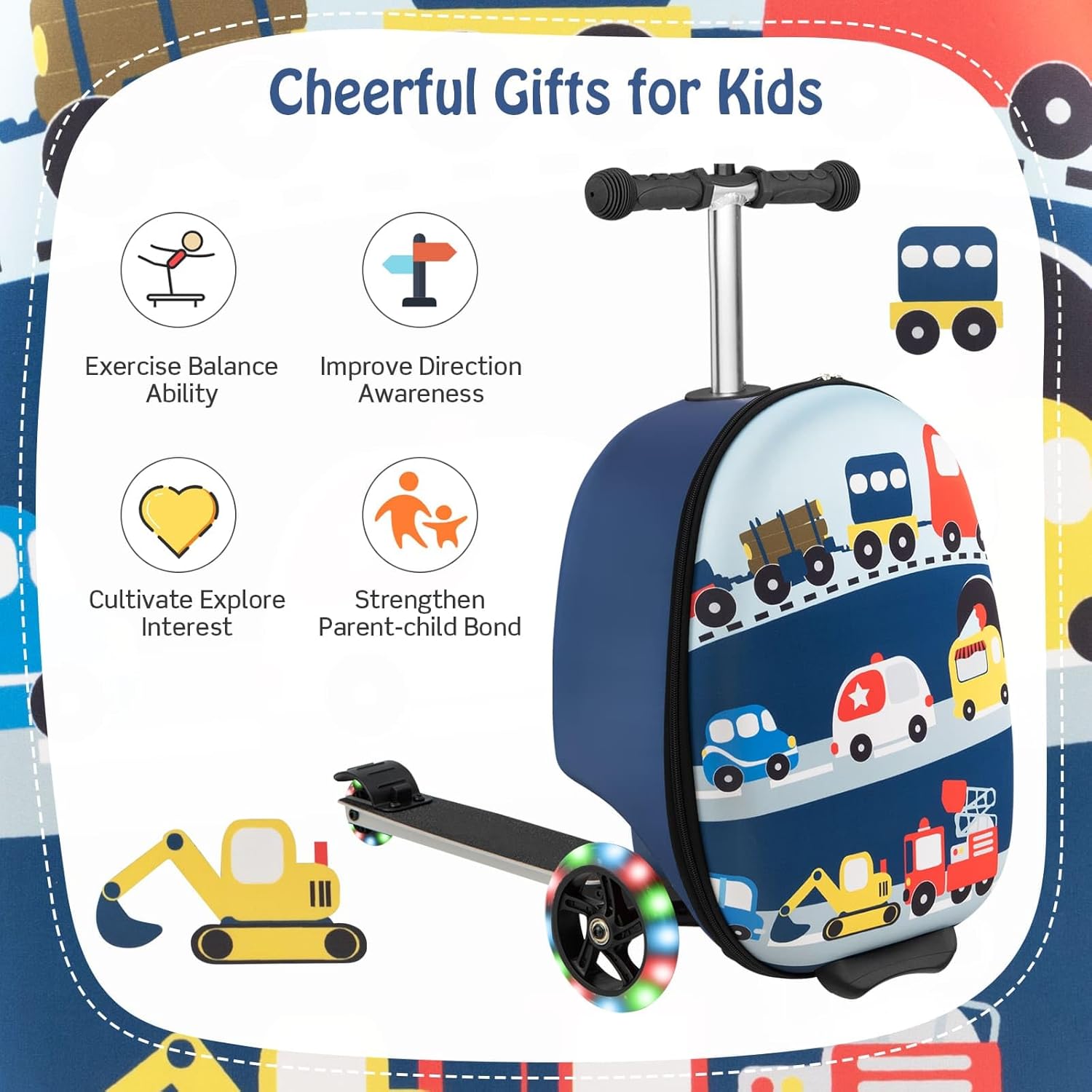 Kinderstepkoffer - Opvouwbaar - Microstep - Ride On-koffer - Kinderkoffer-Boetiek Moda