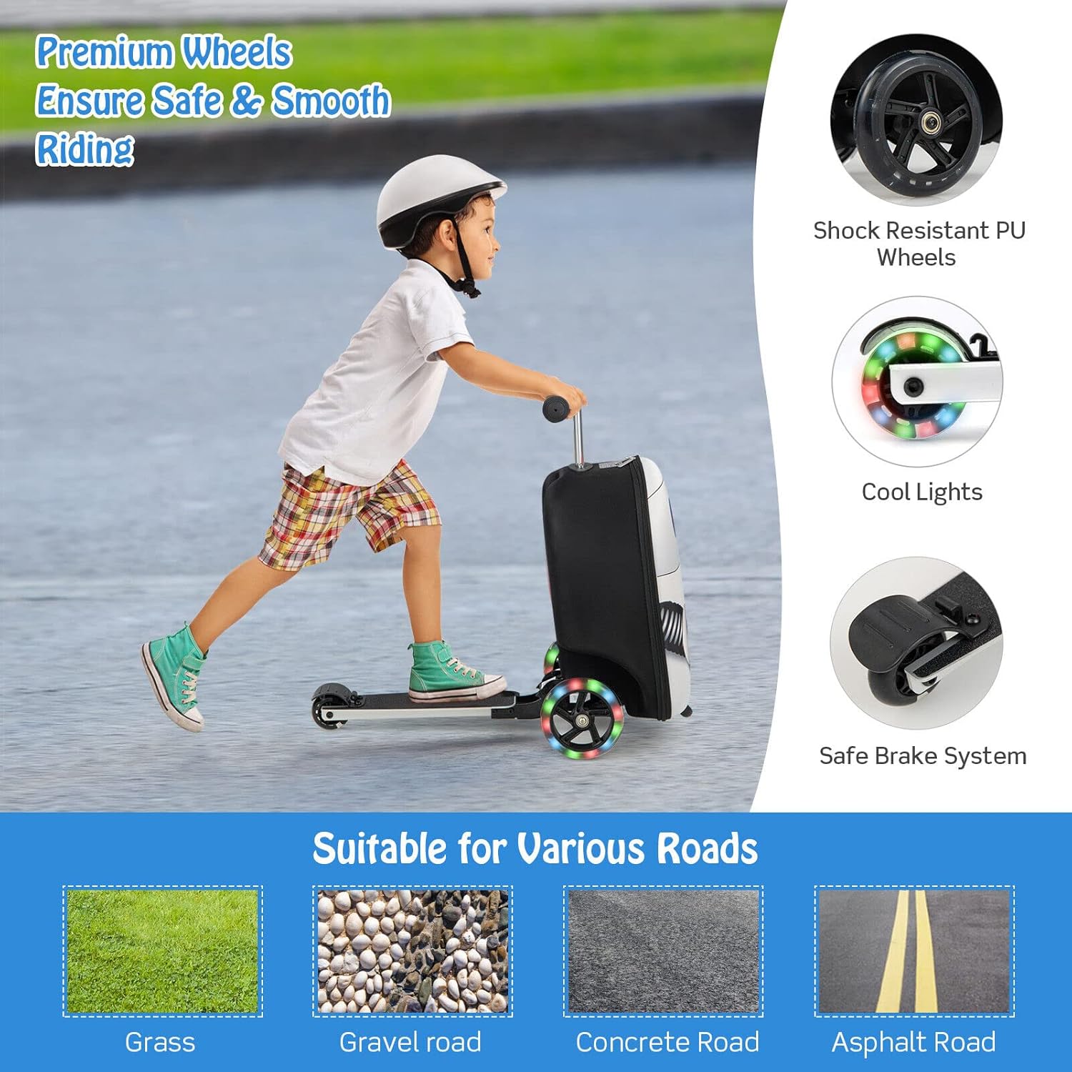 Kinderstepkoffer - Opvouwbaar - Microstep - Ride On-koffer - Kinderkoffer-Boetiek Moda