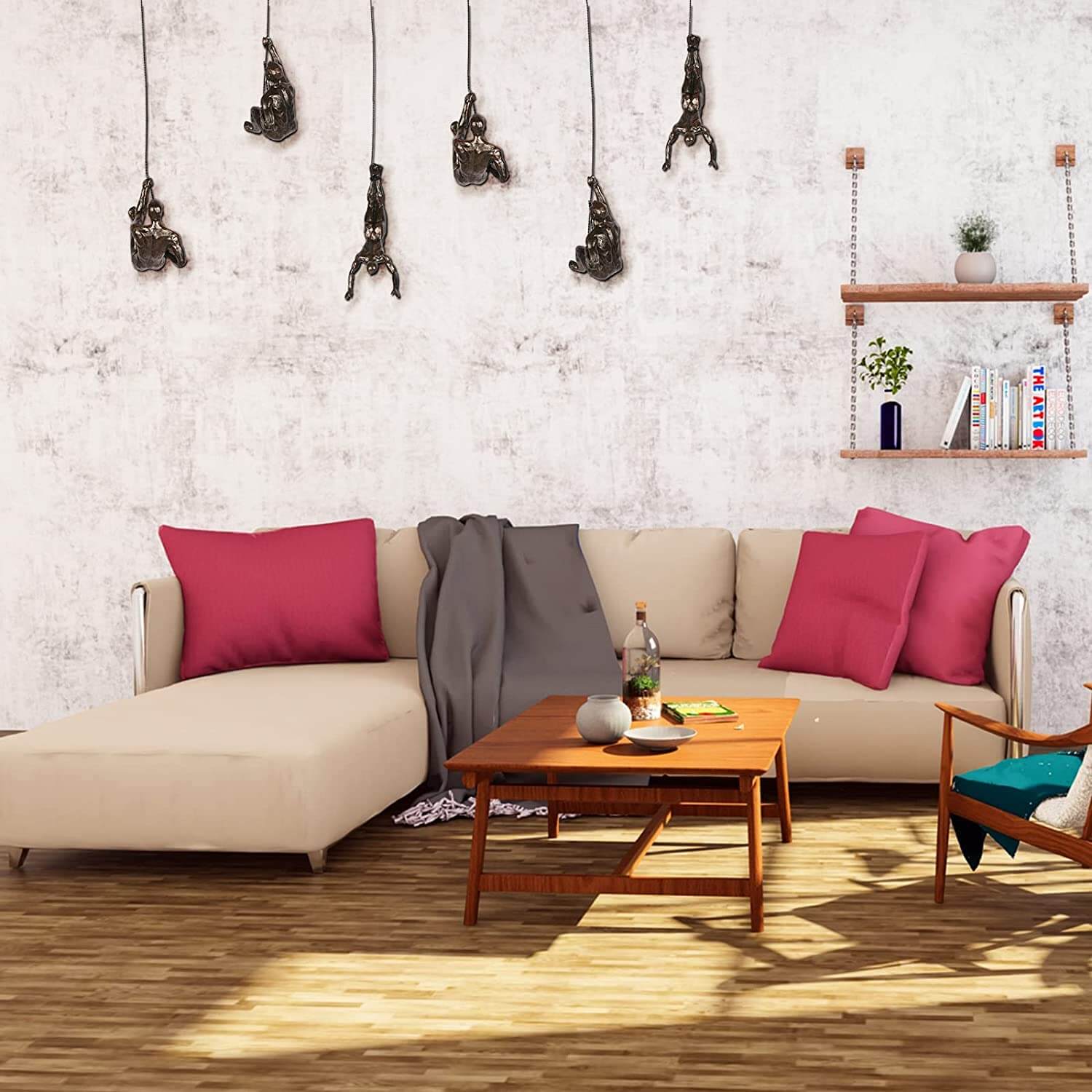 Klimmende Man Wandkunst | Hangend | Metaal | Wanddecoratie voor Woonkamer | Wanddecoratie-Boetiek Moda