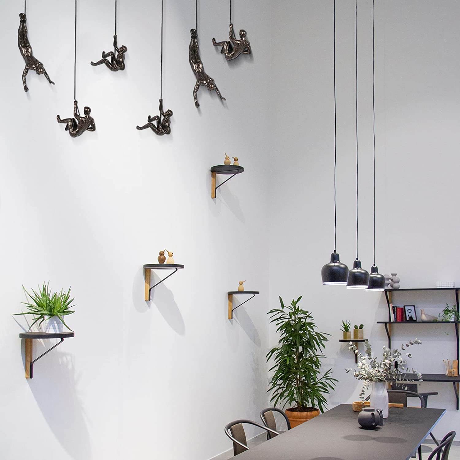 Klimmende Man Wandkunst | Hangend | Metaal | Wanddecoratie voor Woonkamer | Wanddecoratie-Boetiek Moda