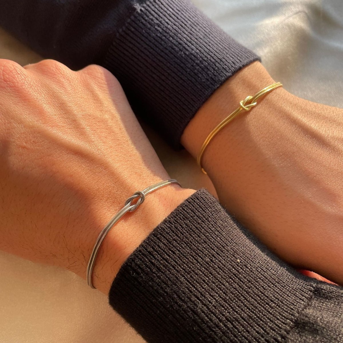 Knooparmband - Goud - Zilver - Minimalistische armband - Armbanden voor vrouwen-Boetiek Moda