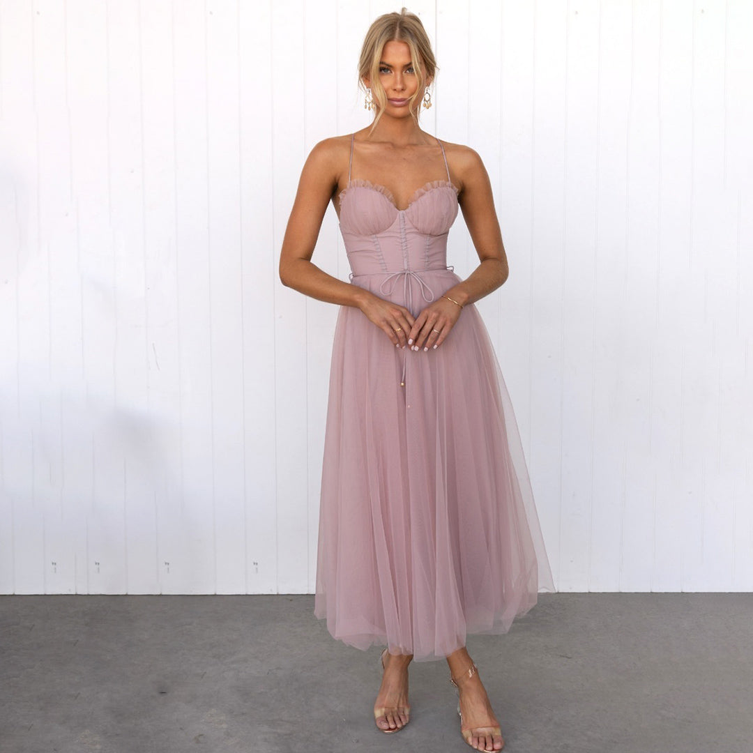 Korsetjurk | Mouwloos | Midi | Tule jurk | Cocktailjurk-Boetiek Moda