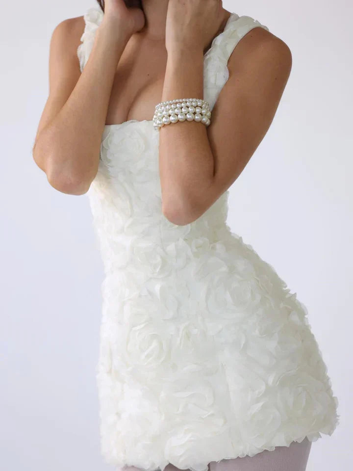 Korsetjurk - Mouwloze bloemenprint mini-cocktailjurk voor dames-Boetiek Moda