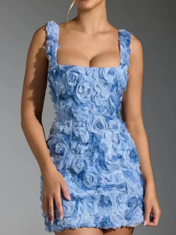 Korsetjurk - Mouwloze bloemenprint mini-cocktailjurk voor dames-Boetiek Moda