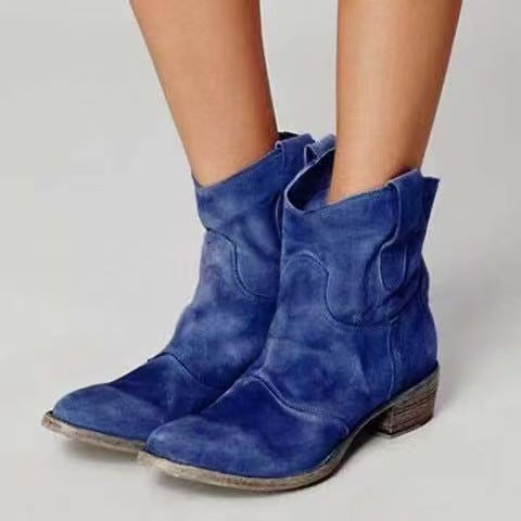 Korte Cowboylaarzen | Western | Suède | Enkellaarzen | Dameslaarzen-Boetiek Moda