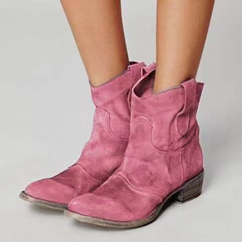 Korte Cowboylaarzen | Western | Suède | Enkellaarzen | Dameslaarzen-Boetiek Moda