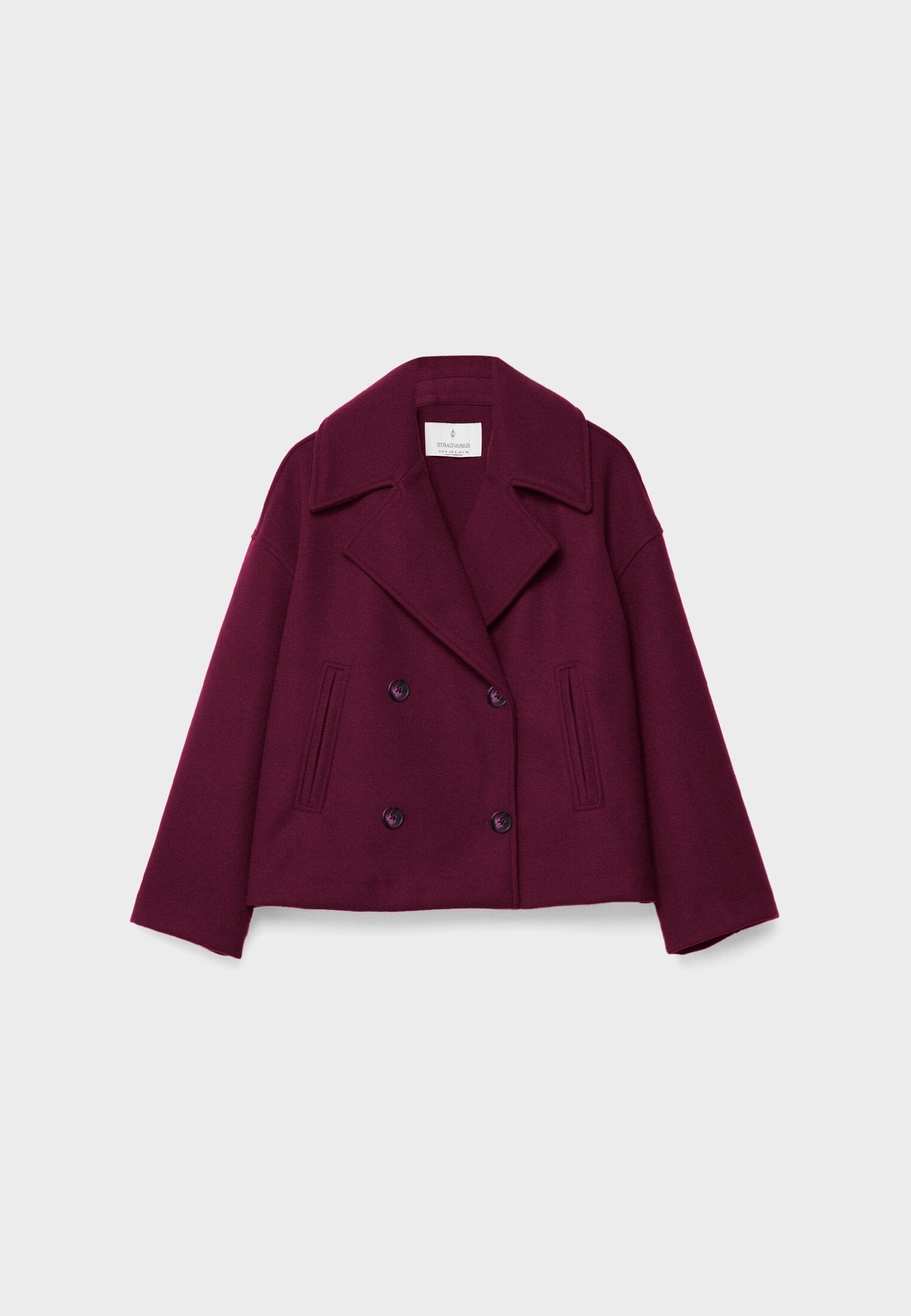 Korte trenchcoat - Dames loose fit korte trenchcoat met twee rijen knopen-Boetiek Moda