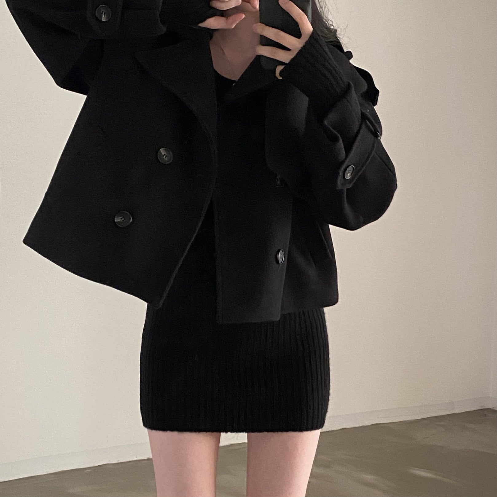 Korte trenchcoat | Double Breasted | Oversized | Wollen trenchcoat | Damesjassen-Boetiek Moda