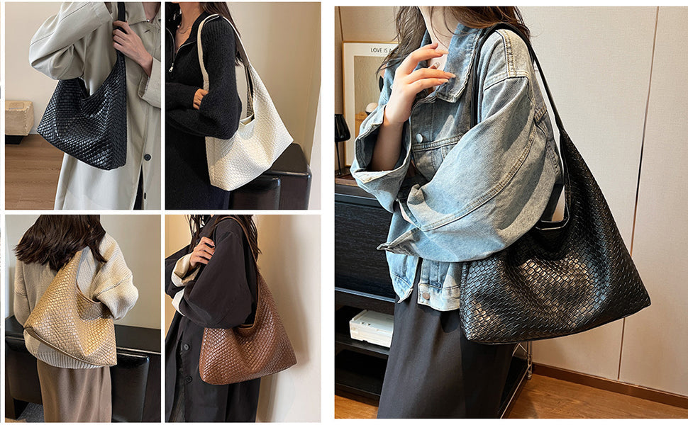 Kunstlederen tas | Veganistisch leer | Alledaags | Geweven tas | Schoudertas-Boetiek Moda