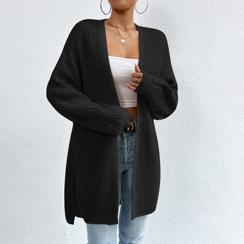 Lang Vest | Open Front | Katoen | Gebreid Vest | Vrouwenvest-Boetiek Moda