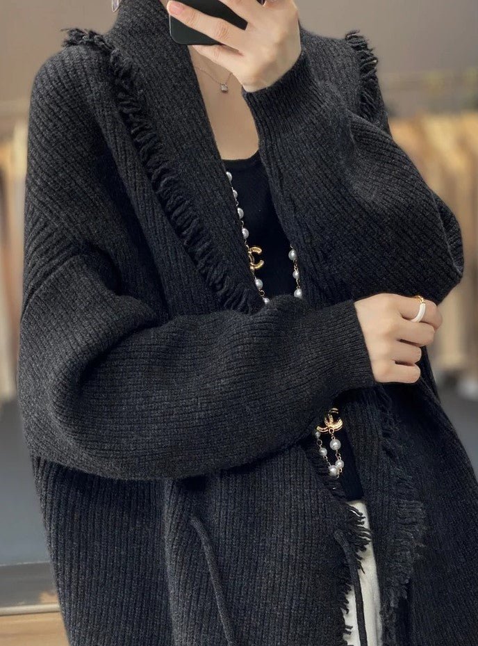 Lang Vest | Warm | Open Front | Gebreid Vest | Dameskleding-Boetiek Moda