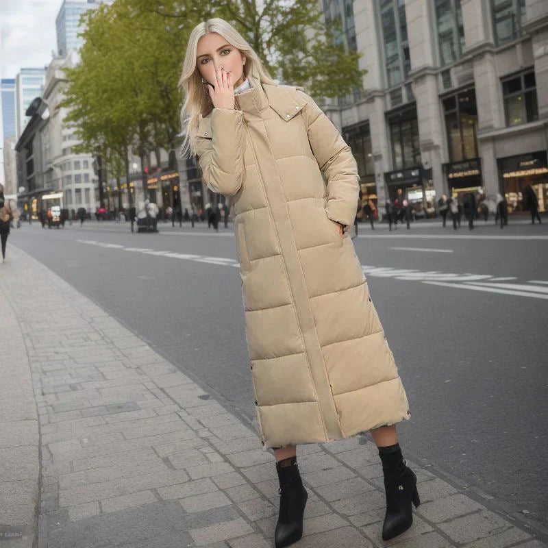 Lange Pufferjas - Warm - Met capuchon - Damesjas met voering - Lange winterjas voor dames-Boetiek Moda