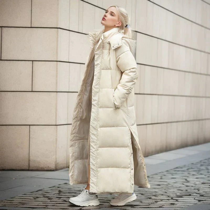 Lange Pufferjas - Warm - Met capuchon - Damesjas met voering - Lange winterjas voor dames-Boetiek Moda