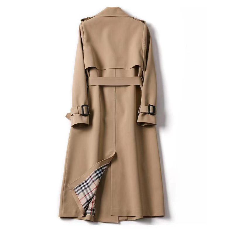 Lange Trenchcoat | Riem | Dubbelrijig | Herfstjas | Dames trenchcoat-Boetiek Moda