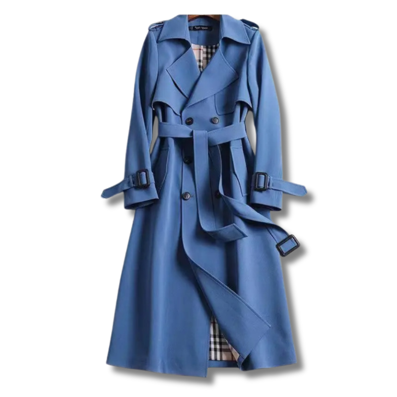 Lange Trenchcoat | Riem | Dubbelrijig | Herfstjas | Dames trenchcoat-Boetiek Moda