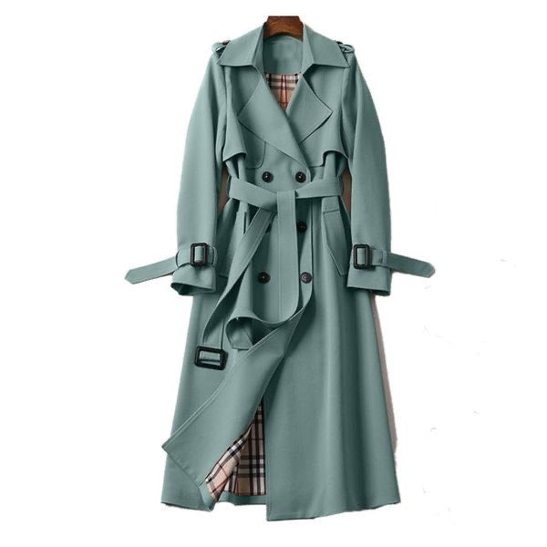 Lange Trenchcoat | Riem | Dubbelrijig | Herfstjas | Dames trenchcoat-Boetiek Moda