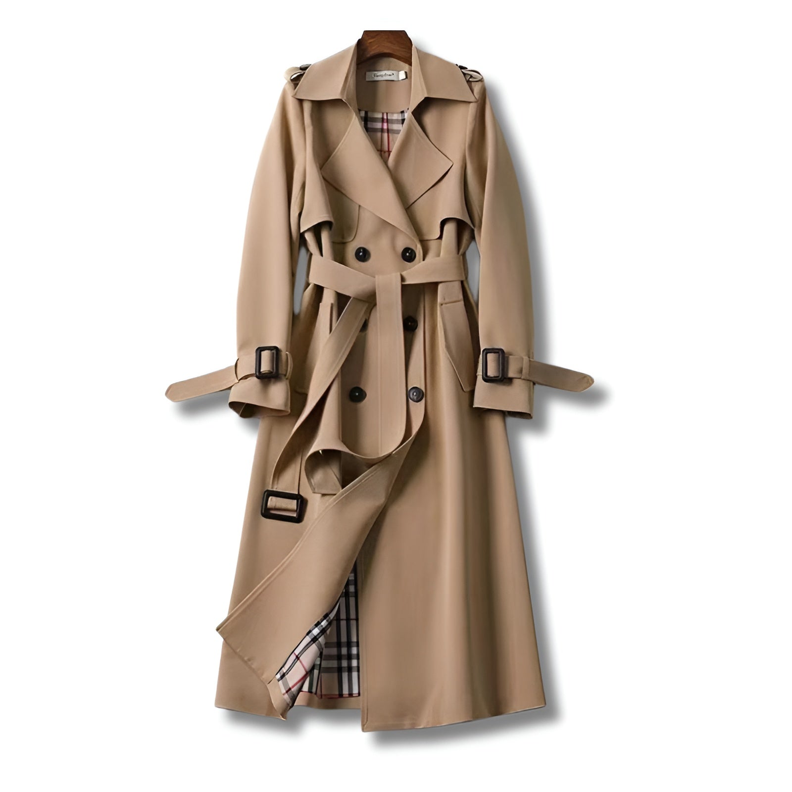 Lange Trenchcoat | Riem | Dubbelrijig | Herfstjas | Dames trenchcoat-Boetiek Moda