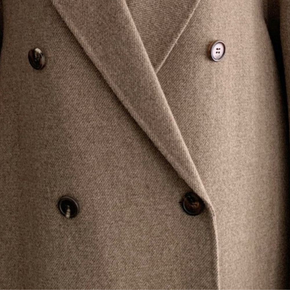 Lange wollen jas - Double-breasted - Riem - Oversized trenchcoat - Wollen overjas voor dames-Boetiek Moda