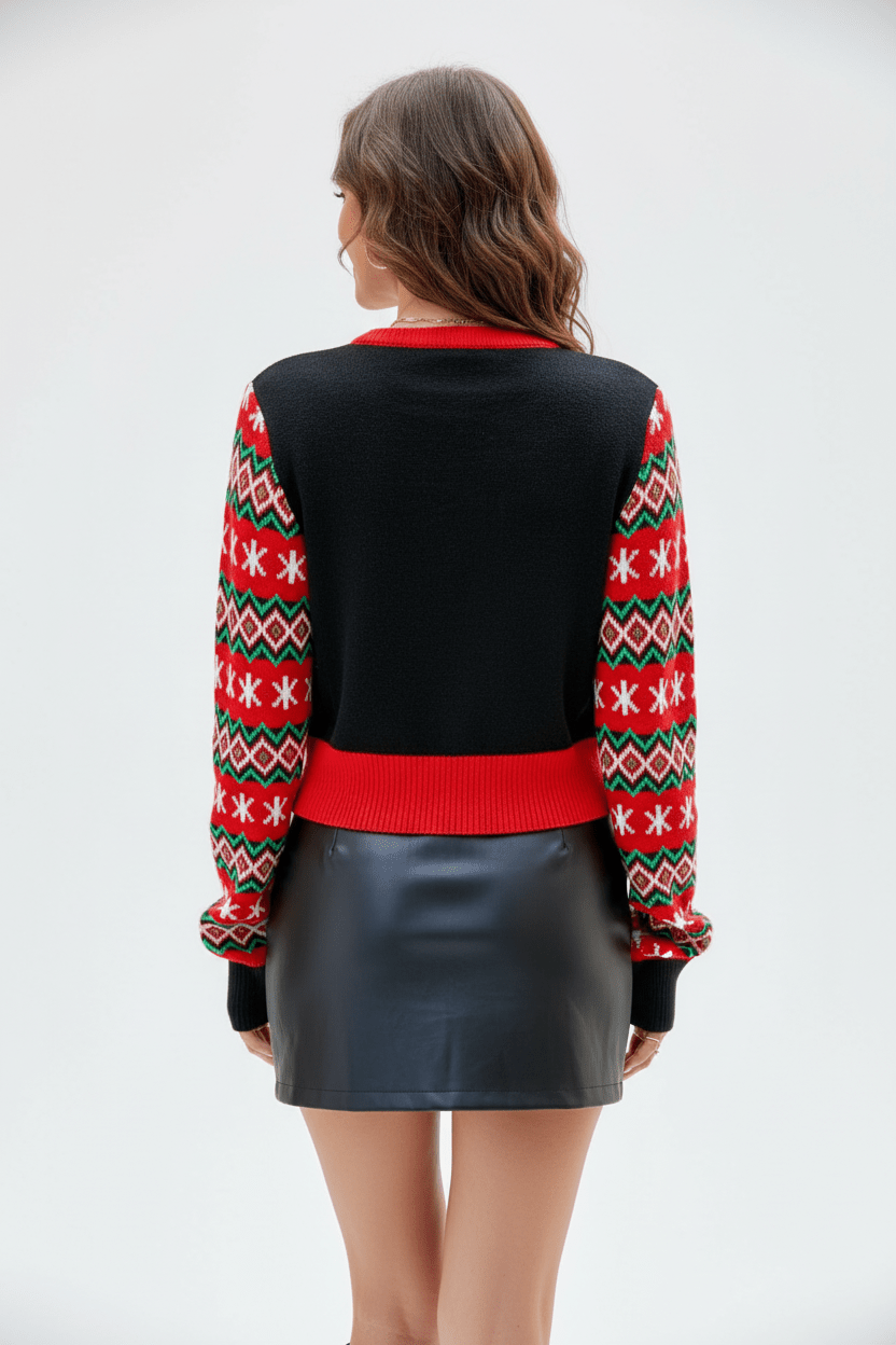 Lelijke Kersttrui - Gebreid - Kerstman - Kerstpullover - Kersttrui voor dames-Boetiek Moda