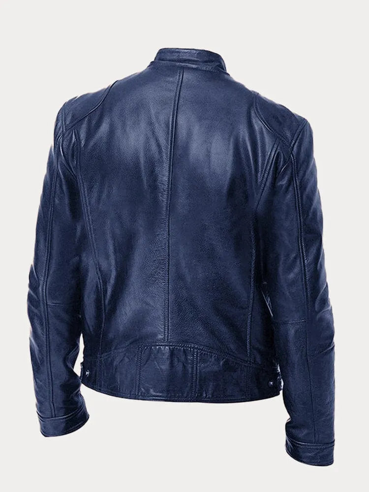 Leren Jas - Slim fit leren motorjas met ritssluiting voor heren-Boetiek Moda