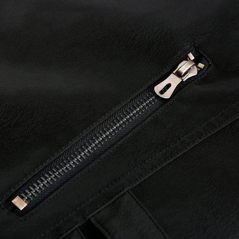 Leren jas | Zip-Up | Kunstleer | Bikerjas | Leren herenjas-Boetiek Moda