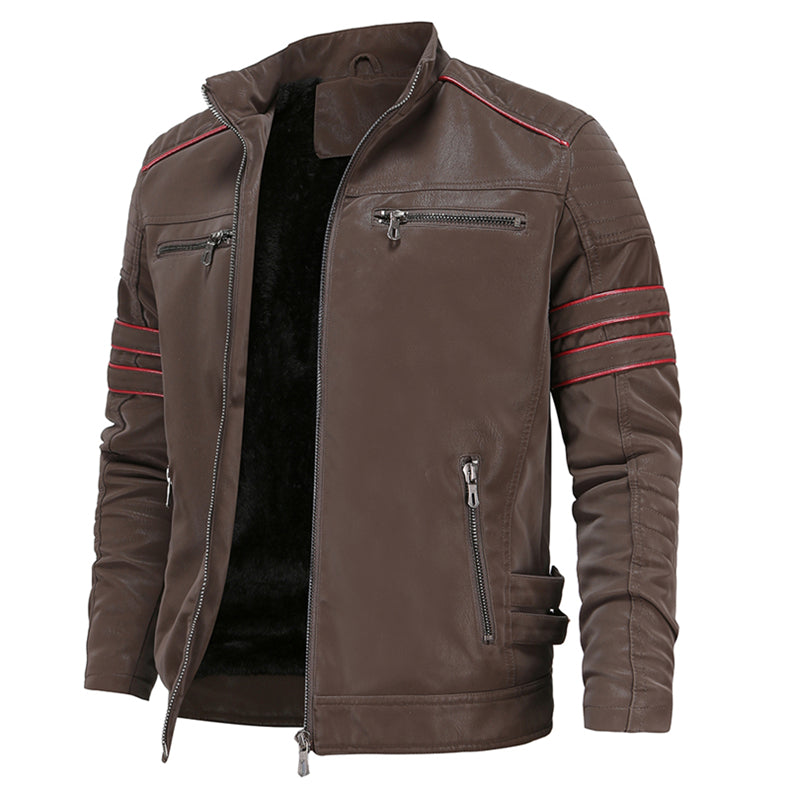 Leren jas | Zip-Up | Kunstleer | Bikerjas | Leren herenjas-Boetiek Moda