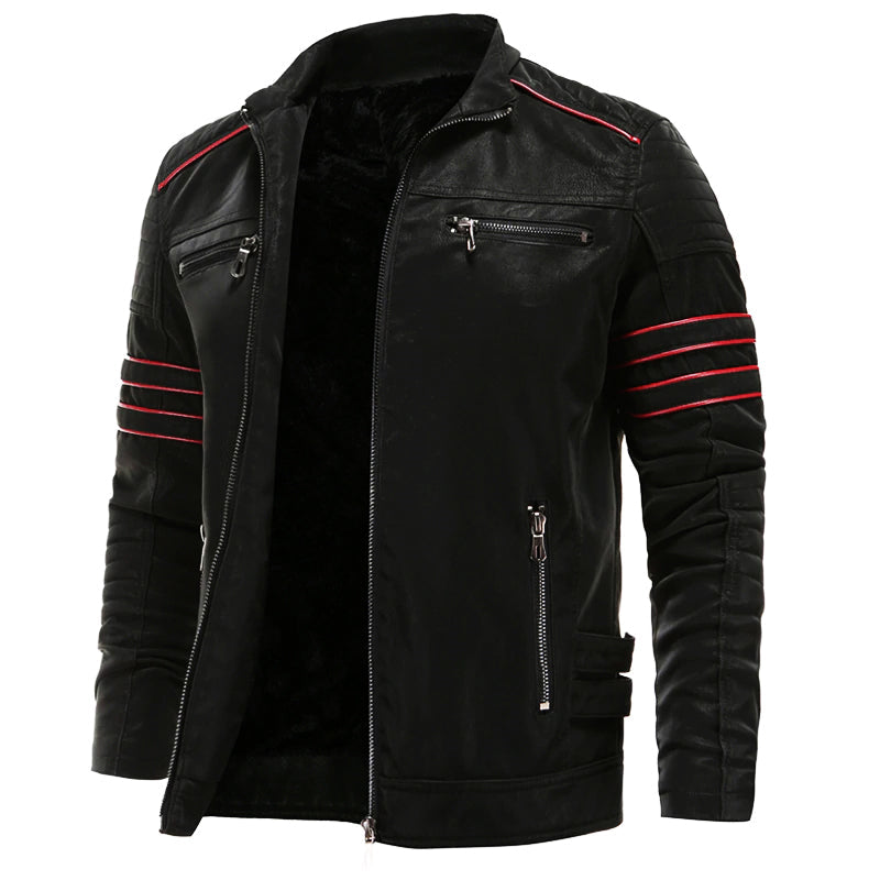 Leren jas | Zip-Up | Kunstleer | Bikerjas | Leren herenjas-Boetiek Moda