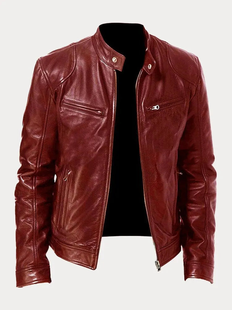 Leren jas | Zip-Up | Regular Fit | Bikerjas | Leren herenjas-Boetiek Moda